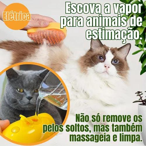 Escova A Vapor 3 Em 1 Lionexpress Autolimpante Para Massagem De Cães E Gatos - lion express