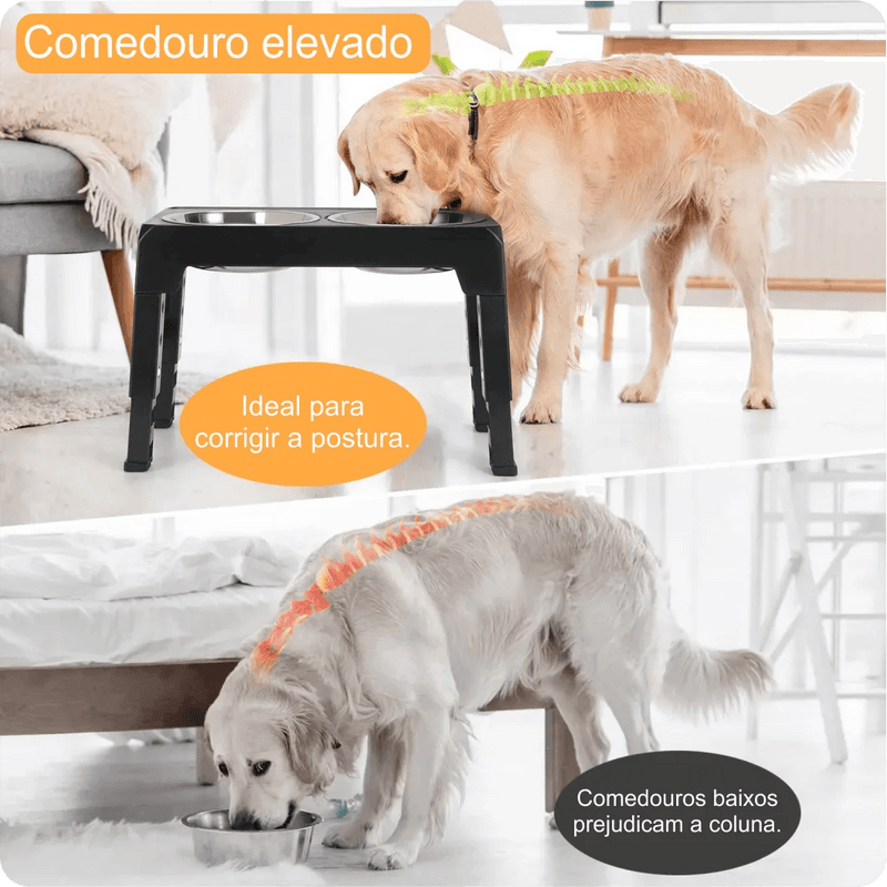 Alimentador Elevado e Ajustável para Pet - lion express